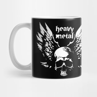 heavy metal skull with wings Mug